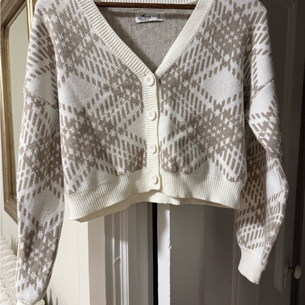 Hollister Plaid V-Neck Cardigan